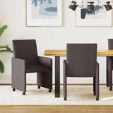 vidaXL Dining Chairs with Wheels 2 pcs Light Grey 57 x 66 x 94 cm