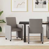 vidaXL Dining Chairs with Wheels 2 pcs Light Grey 57 x 66 x 94 cm