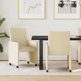 vidaXL Dining Chairs with Wheels 2 pcs Light Grey 57 x 66 x 94 cm