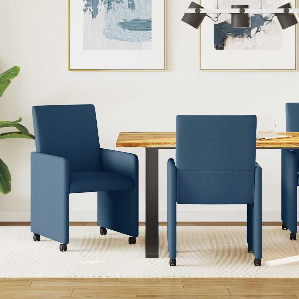 vidaXL Dining Chairs with Wheels 2 pcs Light Grey 57 x 66 x 94 cm