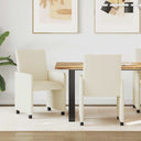 vidaXL Eetkamerstoelen met wielen 2 pcs Crème 57 x 66 x 94 cm
