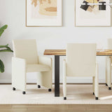 vidaXL Eetkamerstoelen met wielen 2 pcs Crème 57 x 66 x 94 cm