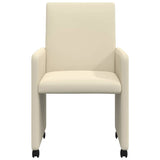 vidaXL Eetkamerstoelen met wielen 2 pcs Crème 57 x 66 x 94 cm
