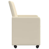 vidaXL Eetkamerstoelen met wielen 2 pcs Crème 57 x 66 x 94 cm