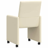 vidaXL Eetkamerstoelen met wielen 2 pcs Crème 57 x 66 x 94 cm