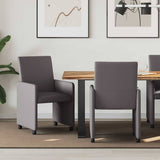 vidaXL Eetkamerstoelen met wielen 2 pcs Crème 57 x 66 x 94 cm