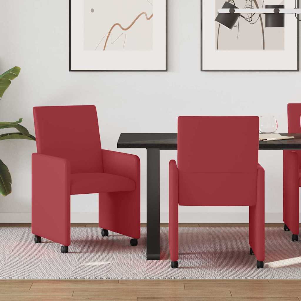 vidaXL Eetkamerstoelen met wielen 2 pcs Crème 57 x 66 x 94 cm