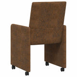 vidaXL Eetkamerstoelen met wielen 2 pcs Bruin 57 x 66 x 94 cm