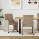 vidaXL Eetkamerstoelen met wielen 2 pcs Bruin 57 x 66 x 94 cm