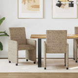 vidaXL Eetkamerstoelen met wielen 2 pcs Bruin 57 x 66 x 94 cm