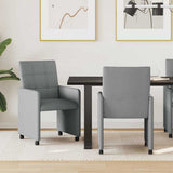 vidaXL Eetkamerstoelen met wielen 2 pcs Lichtgrijs 58 x 65 x 94 cm