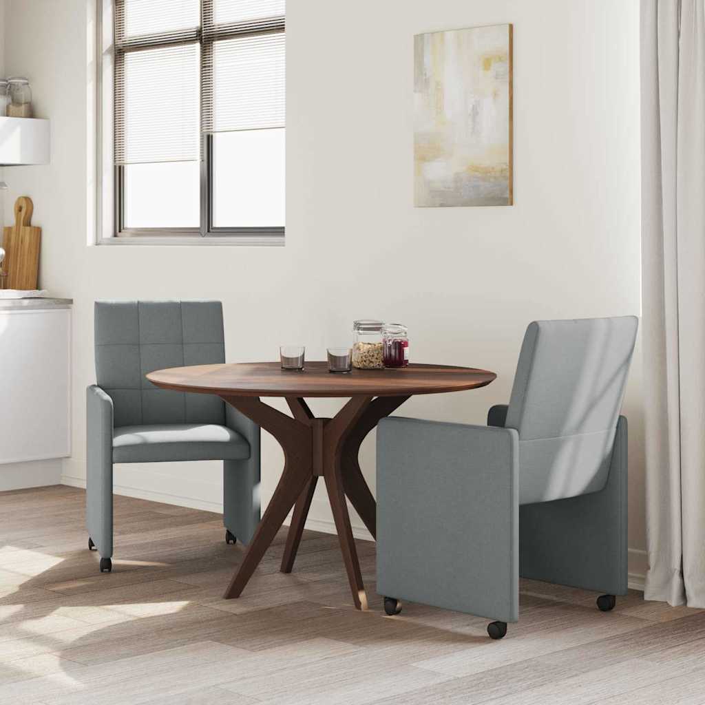 vidaXL Eetkamerstoelen met wielen 2 pcs Lichtgrijs 58 x 65 x 94 cm