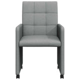 vidaXL Eetkamerstoelen met wielen 2 pcs Lichtgrijs 58 x 65 x 94 cm