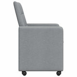 vidaXL Eetkamerstoelen met wielen 2 pcs Lichtgrijs 58 x 65 x 94 cm