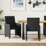vidaXL Eetkamerstoelen met wielen 2 pcs Lichtgrijs 58 x 65 x 94 cm