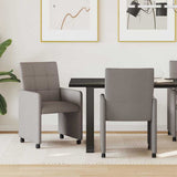 vidaXL Eetkamerstoelen met wielen 2 pcs Lichtgrijs 58 x 65 x 94 cm