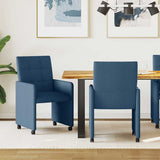 vidaXL Eetkamerstoelen met wielen 2 pcs Lichtgrijs 58 x 65 x 94 cm