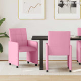 vidaXL Eetkamerstoelen met wielen 2 pcs Lichtgrijs 58 x 65 x 94 cm