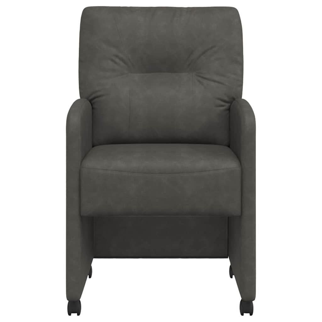 vidaXL Dining Chairs with Wheels 2 pcs Black 57 x 67 x 95 cm