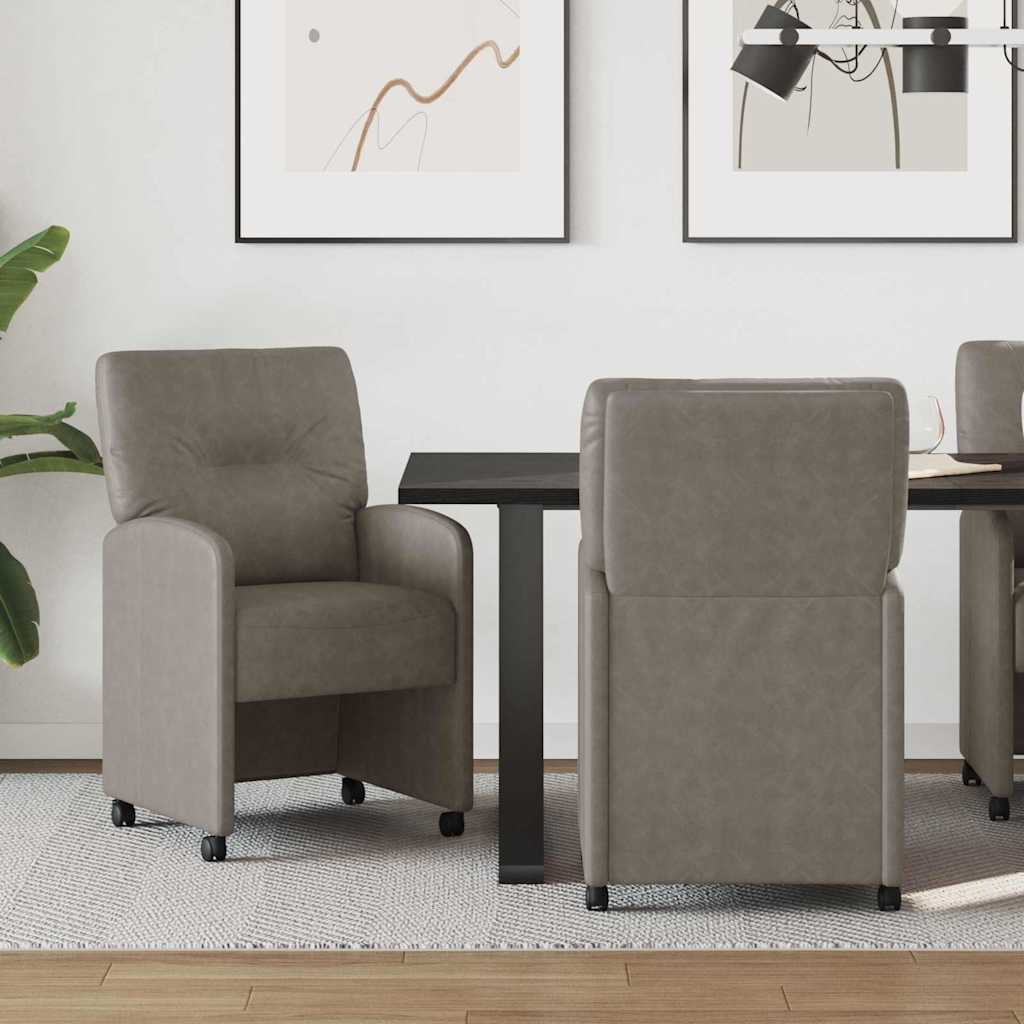 vidaXL Dining Chairs with Wheels 2 pcs Black 57 x 67 x 95 cm