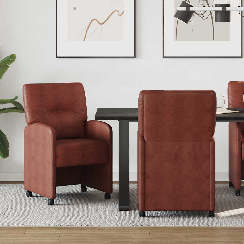 vidaXL Dining Chairs with Wheels 2 pcs Black 57 x 67 x 95 cm