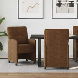 vidaXL Eetkamerstoelen met wielen 2 pcs Bruin 57 x 67 x 95 cm