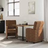 vidaXL Eetkamerstoelen met wielen 2 pcs Bruin 57 x 67 x 95 cm