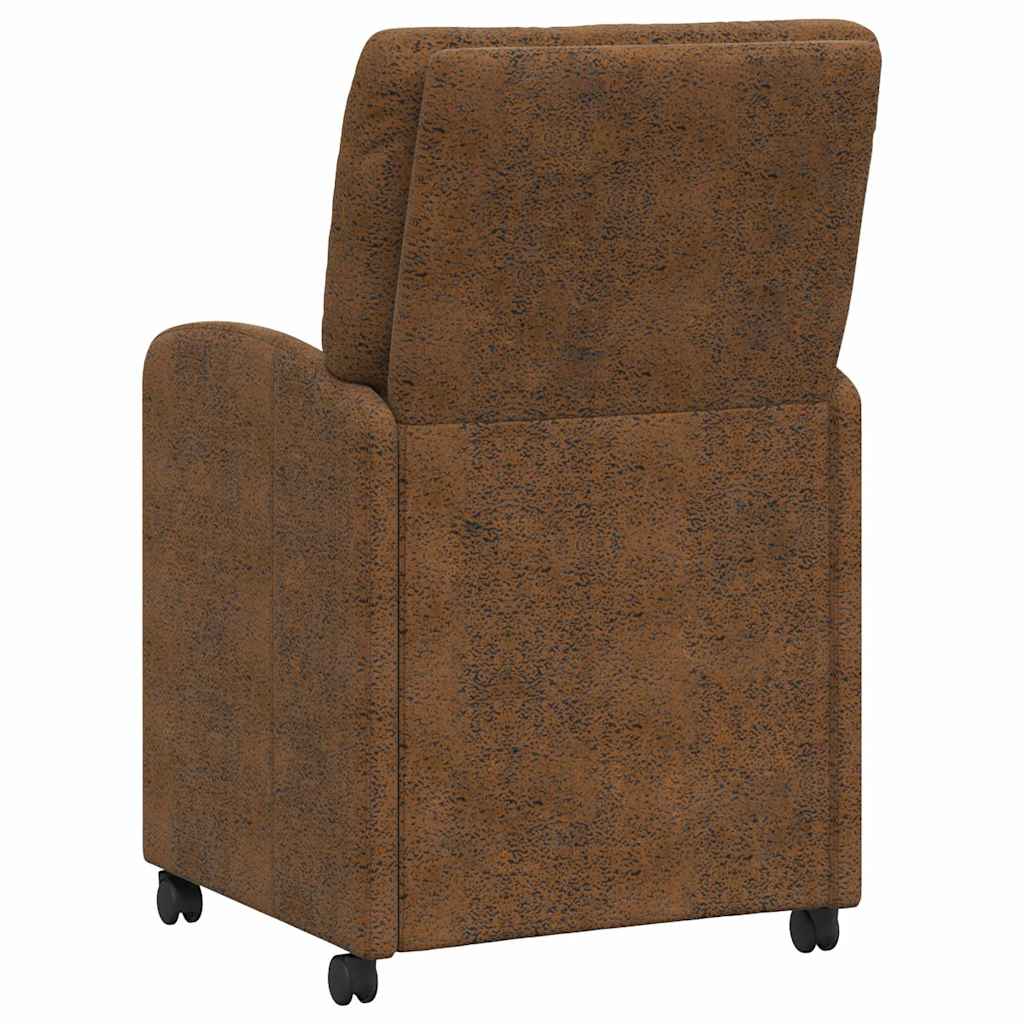 vidaXL Eetkamerstoelen met wielen 2 pcs Bruin 57 x 67 x 95 cm