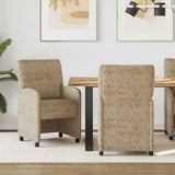 vidaXL Eetkamerstoelen met wielen 2 pcs Bruin 57 x 67 x 95 cm