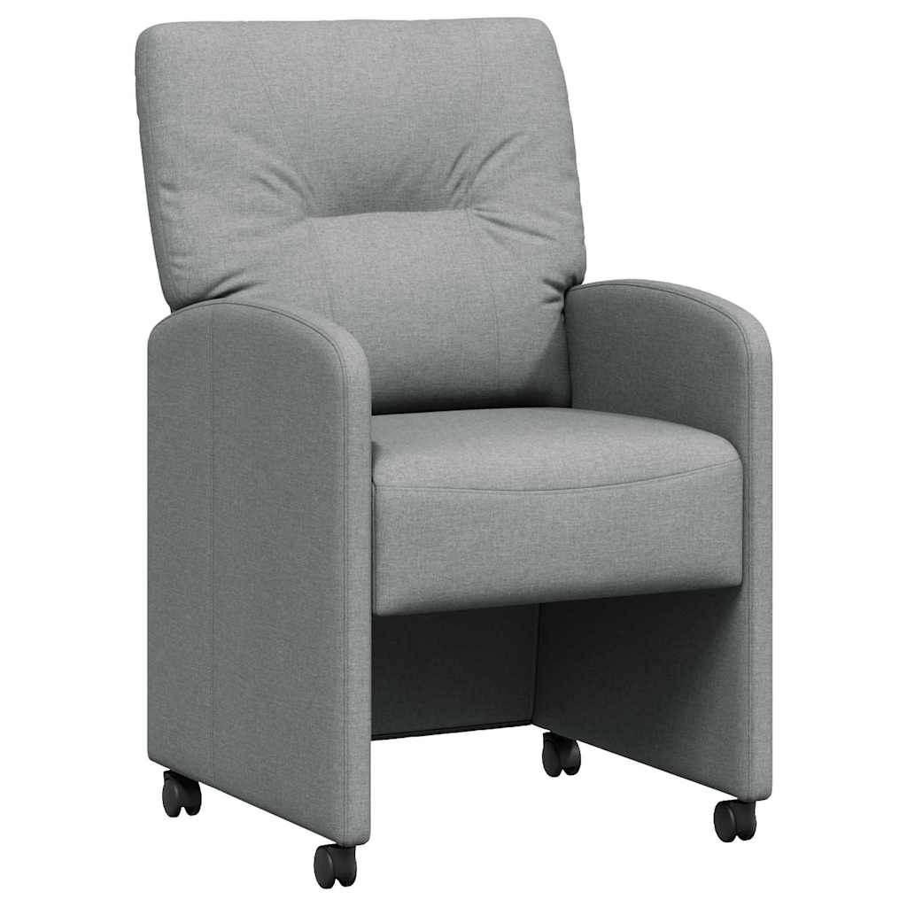 vidaXL Eetkamerstoelen met wielen 2 pcs Lichtgrijs 57 x 67 x 95 cm