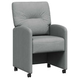 vidaXL Eetkamerstoelen met wielen 2 pcs Lichtgrijs 57 x 67 x 95 cm