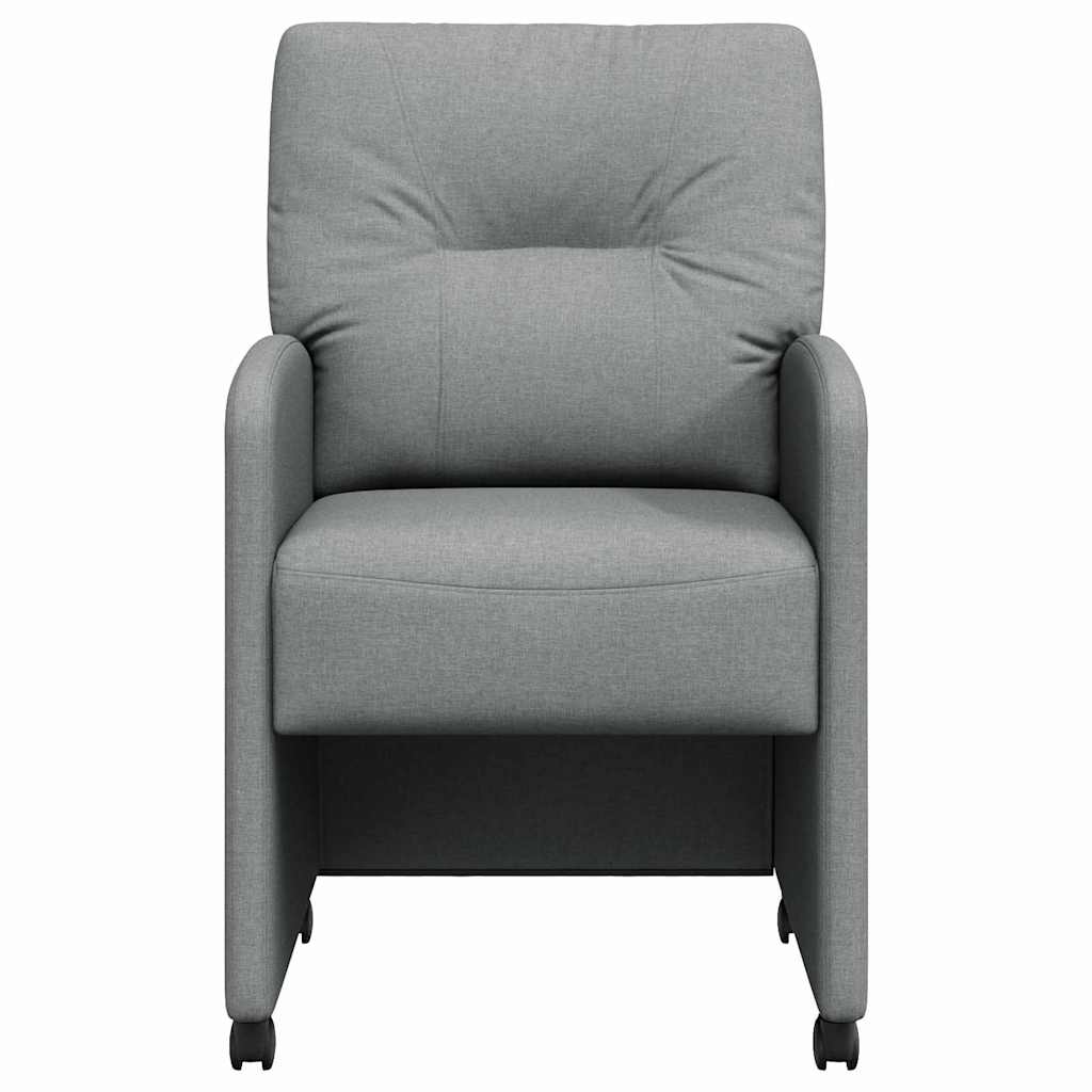 vidaXL Eetkamerstoelen met wielen 2 pcs Lichtgrijs 57 x 67 x 95 cm