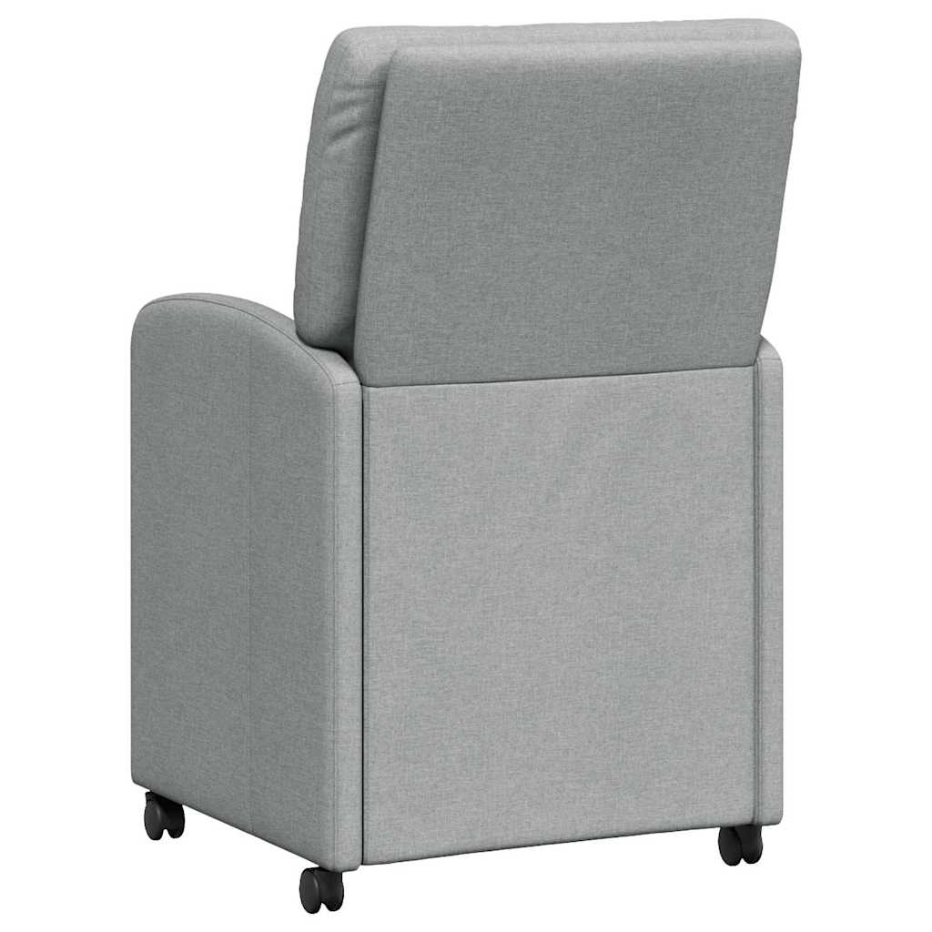 vidaXL Eetkamerstoelen met wielen 2 pcs Lichtgrijs 57 x 67 x 95 cm