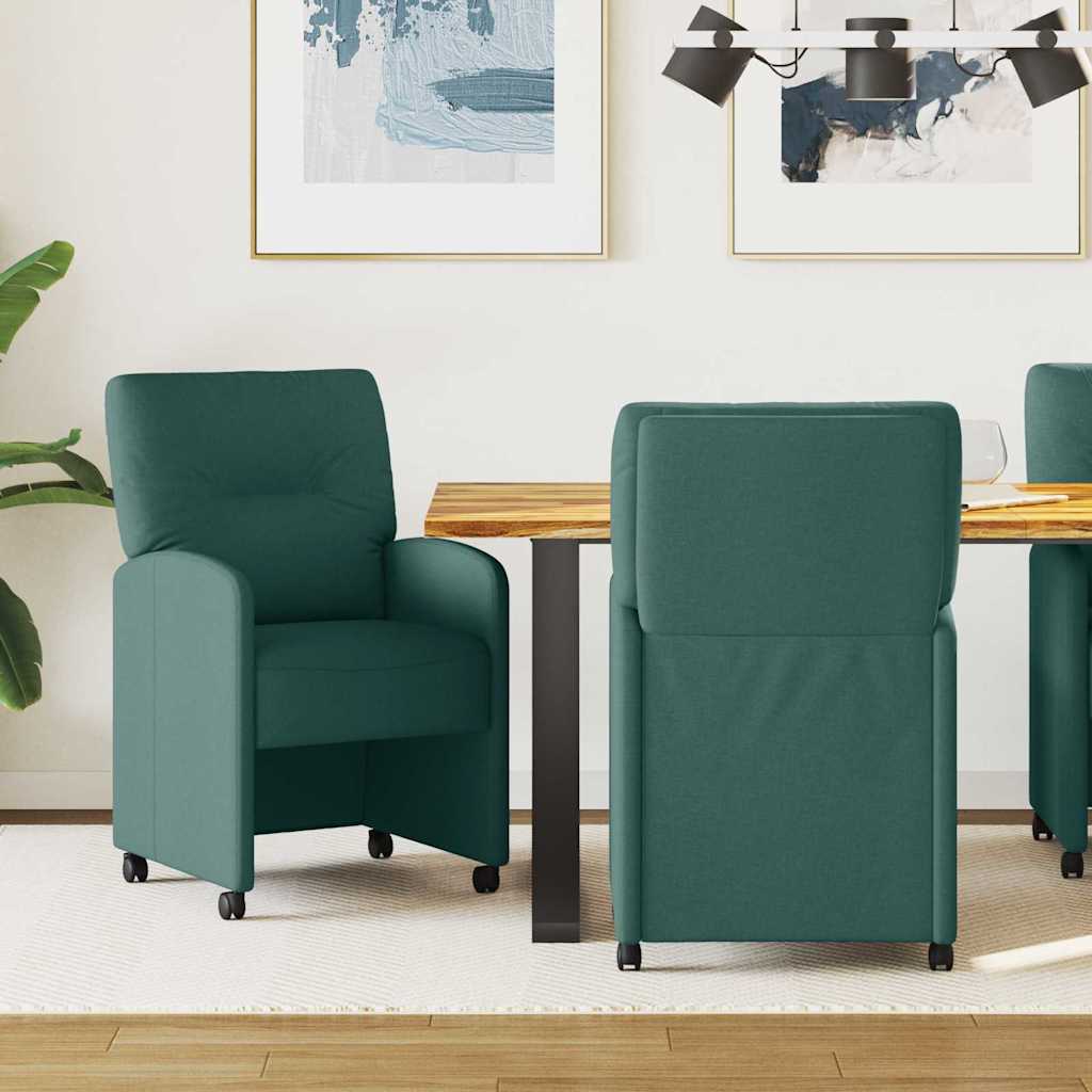 vidaXL Eetkamerstoelen met wielen 2 pcs Lichtgrijs 57 x 67 x 95 cm