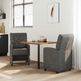 vidaXL Eetkamerstoelen met wielen 2 pcs Zwart 58 x 67 x 97 cm