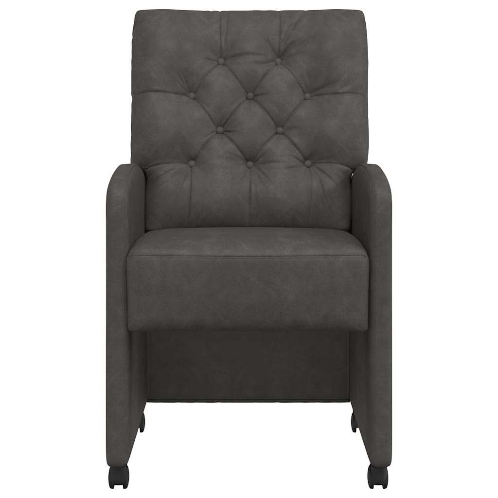 vidaXL Eetkamerstoelen met wielen 2 pcs Zwart 58 x 67 x 97 cm