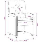 vidaXL Eetkamerstoelen met wielen 2 pcs Bruin 58 x 67 x 97 cm