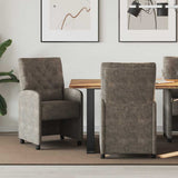 vidaXL Eetkamerstoelen met wielen 2 pcs Bruin 58 x 67 x 97 cm