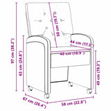 vidaXL Dining Chairs with Wheels 2 pcs Blue 58 x 67 x 97 cm Velvet