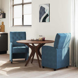 vidaXL Dining Chairs with Wheels 2 pcs Blue 58 x 67 x 97 cm Velvet