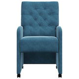 vidaXL Dining Chairs with Wheels 2 pcs Blue 58 x 67 x 97 cm Velvet