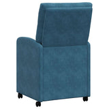 vidaXL Dining Chairs with Wheels 2 pcs Blue 58 x 67 x 97 cm Velvet