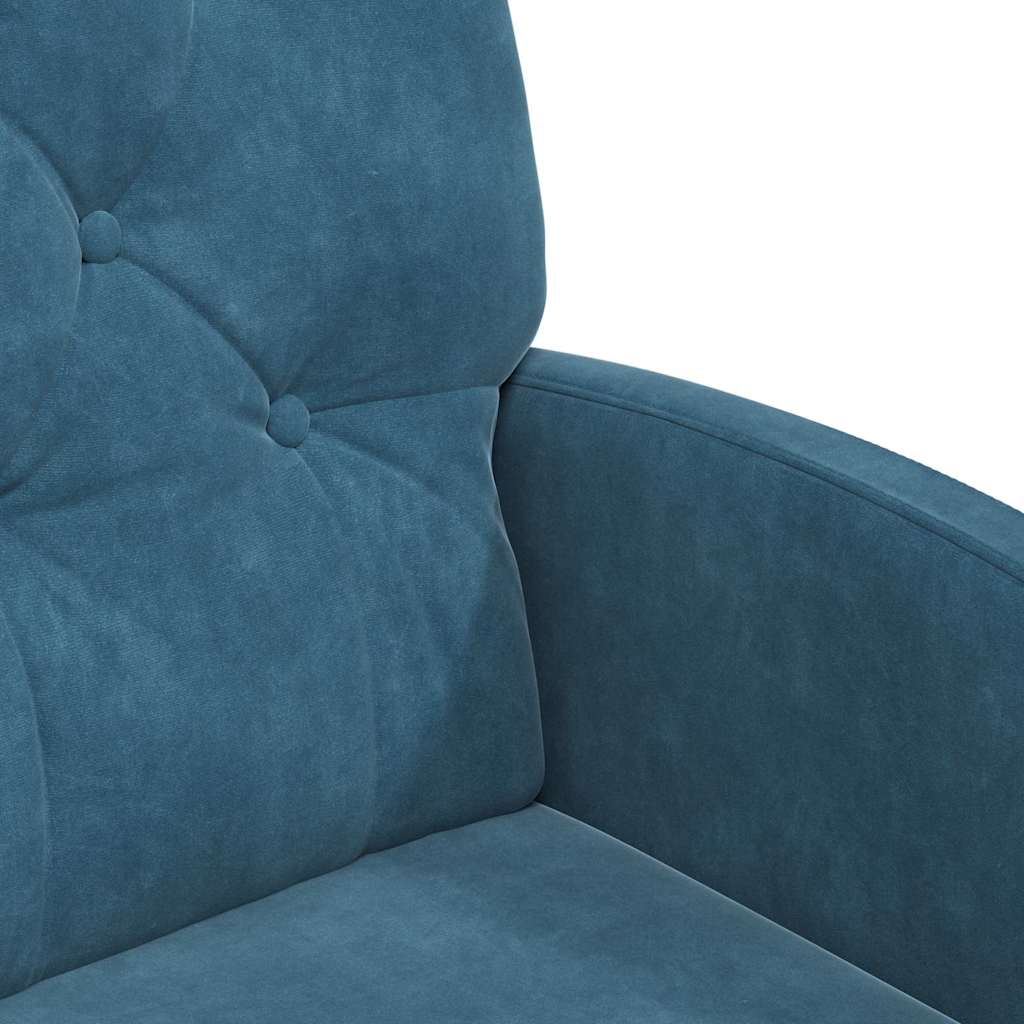 vidaXL Dining Chairs with Wheels 2 pcs Blue 58 x 67 x 97 cm Velvet