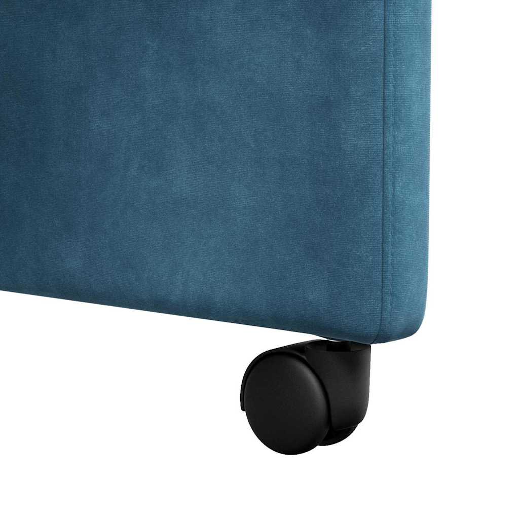 vidaXL Dining Chairs with Wheels 2 pcs Blue 58 x 67 x 97 cm Velvet
