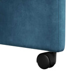 vidaXL Dining Chairs with Wheels 2 pcs Blue 58 x 67 x 97 cm Velvet