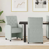 vidaXL Dining Chairs with Wheels 2 pcs Blue 58 x 67 x 97 cm Velvet