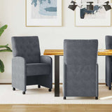 vidaXL Dining Chairs with Wheels 2 pcs Blue 58 x 67 x 97 cm Velvet