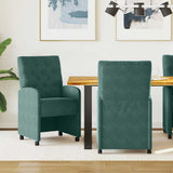 vidaXL Dining Chairs with Wheels 2 pcs Blue 58 x 67 x 97 cm Velvet