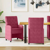 vidaXL Dining Chairs with Wheels 2 pcs Blue 58 x 67 x 97 cm Velvet