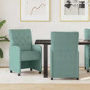 vidaXL Dining Chairs with Wheels 2 pcs Blue 58 x 67 x 97 cm Velvet